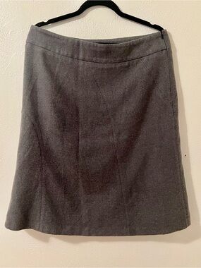 Eddie Bauer Gray Wool-Blend A-Line Skirt - Women's (Size 14)